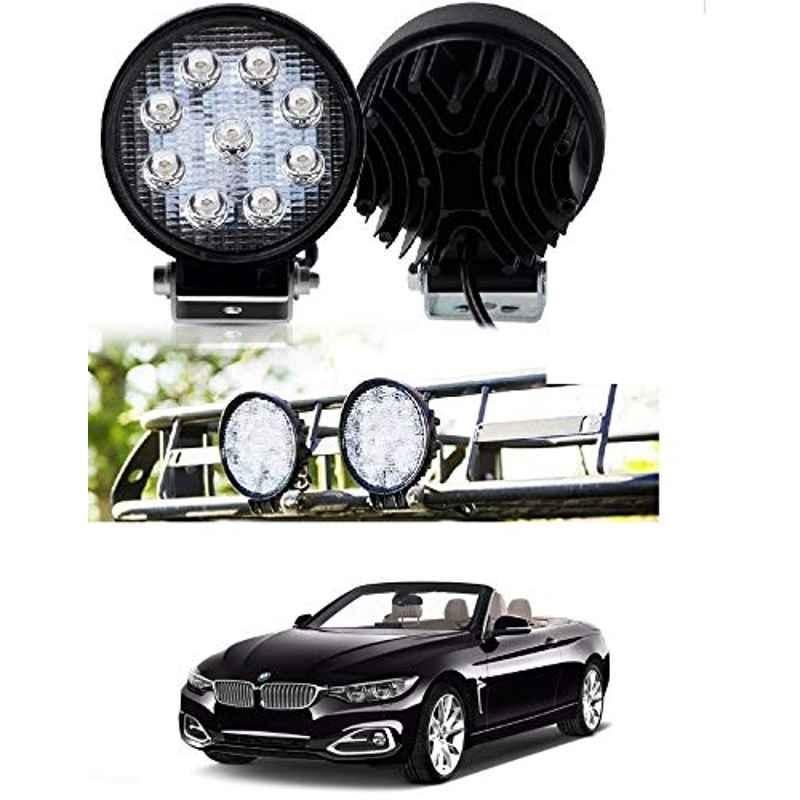 Kozdiko 2 Pcs 27W 4 inch 9 LED Waterproof Round White Fog Light Set with Mounting Brackets for BMW 4 Series, kozd_19873