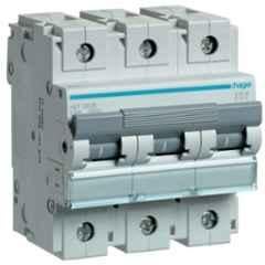 Hager 80A Three Pole C Curve h3 MCB, HLF380S, Breaking Capacity: 10 kA