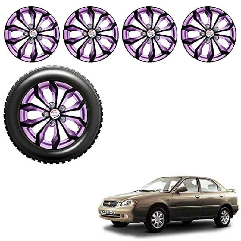 Auto Pearl 4 Pcs 13 inch ABS Black & Violet Car Wheel Cover Set for Maruti Suzuki Baleno