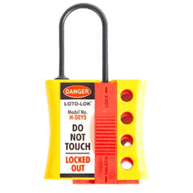 LOTO-LOK 3mm Nylon Yellow & Red Lockout Safety HASP, HSP-DEY3