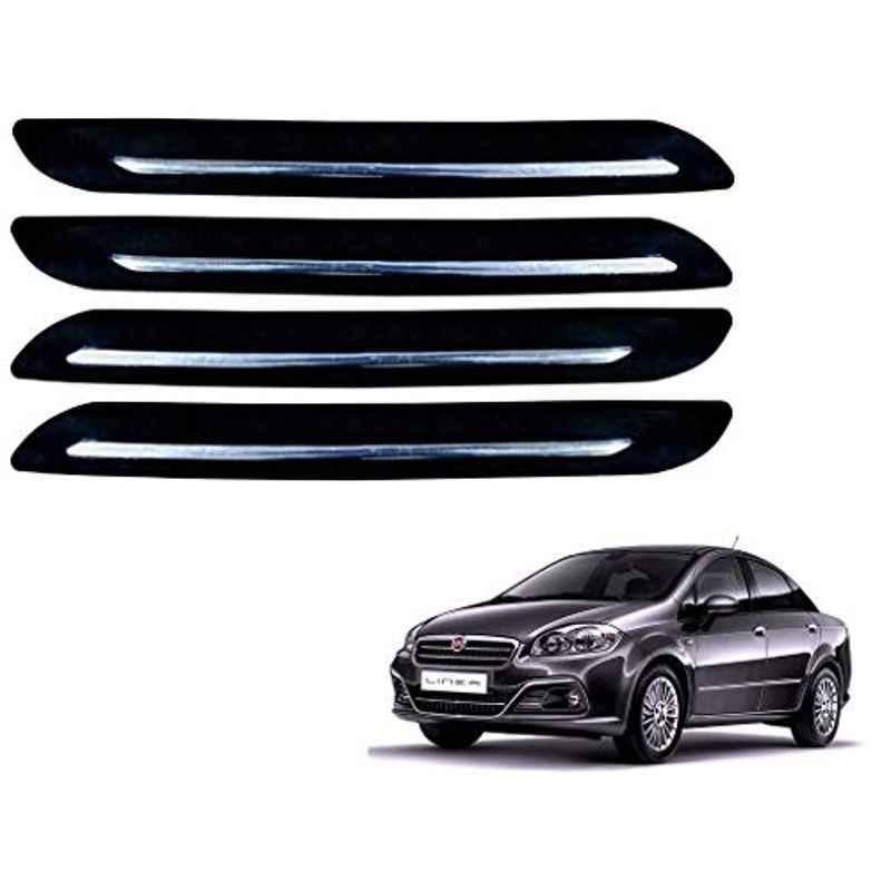 Kozdiko 4 Pcs Single Chrome Bumper Protector Set for Fiat Linea