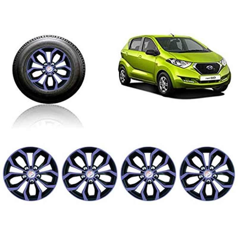 Auto Pearl 4 Pcs 13 inch ABS Violet & Black Car Wheel Cover Set for Datsun Redi Go