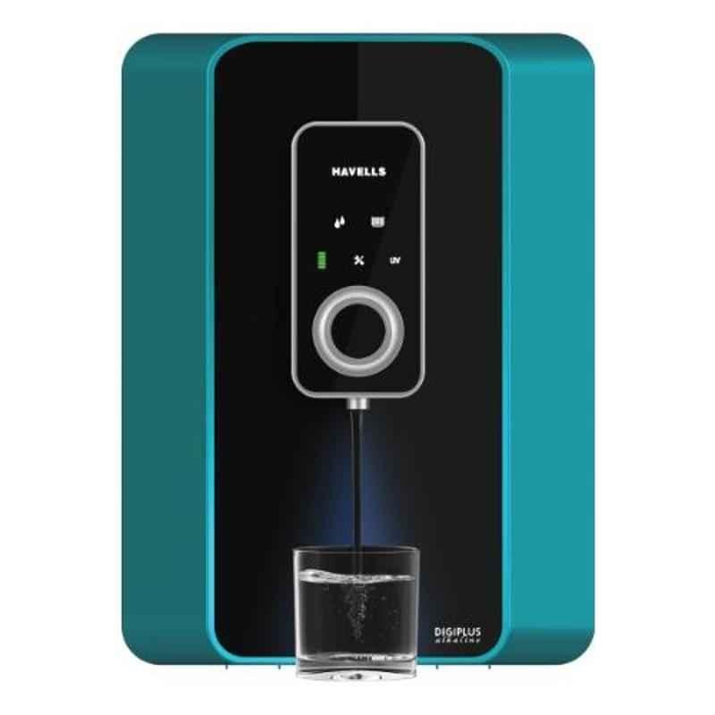 Havells Digiplus Alkaline 45W Blue & Black RO & UV Water Purifier, GHWRZNG015