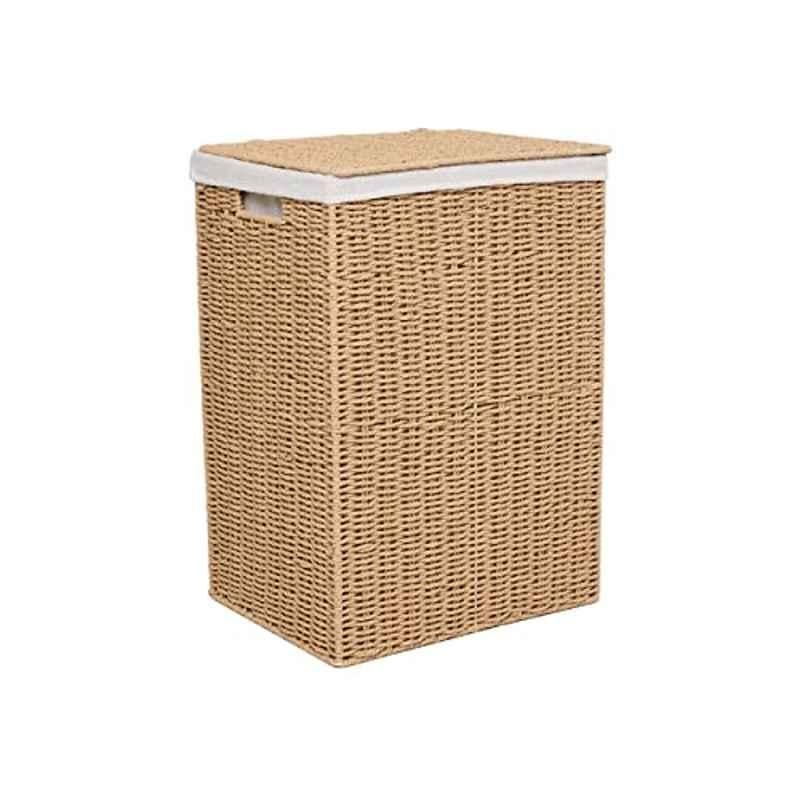 Homesmiths 36x26x50cm Paper, Metal Brown Laundry Hamper with Liner, Size: Small