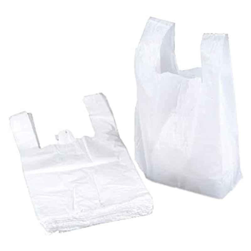 1kg White Plastic Disposable Grocery Bags