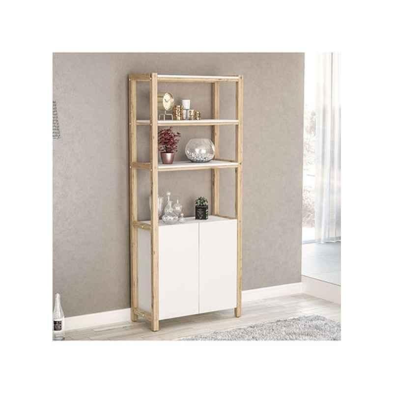 Homebox Adler 75.5x35x180cm Wood White Sonoma Bookcase Cabinet, 160789