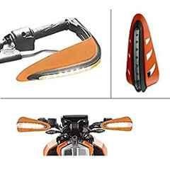 AOW Motorcycle Handguards with Led Light for 7/8 inch Grips - 300 * 140 * 110mm (Orange) KTM Duke