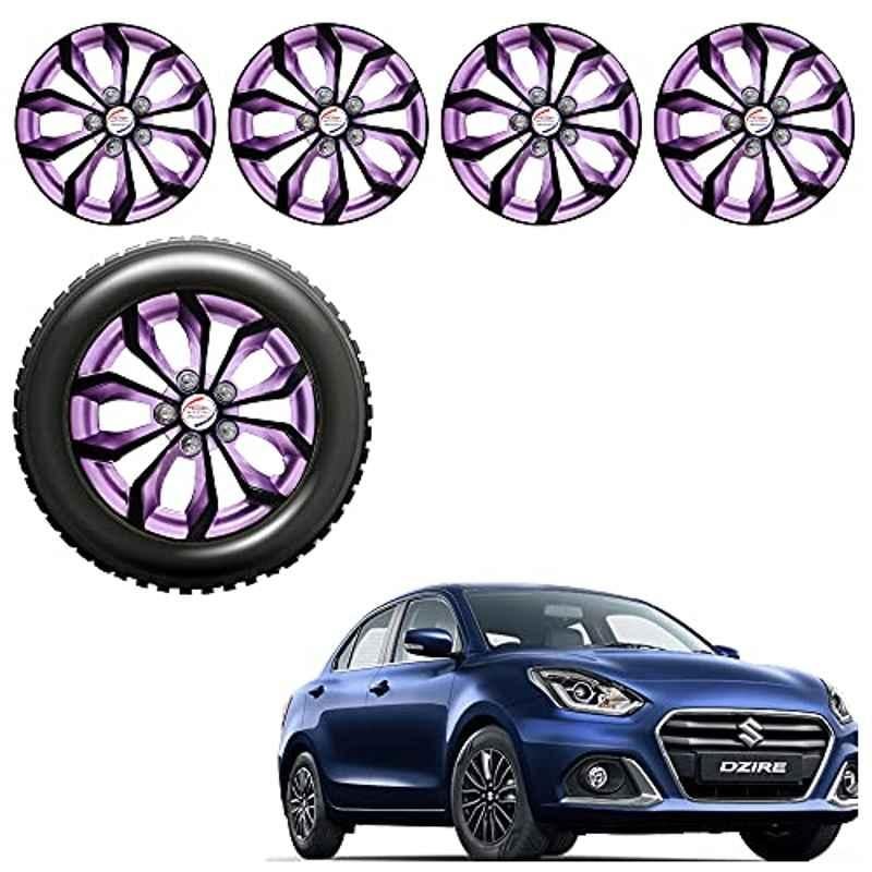 Auto Pearl 4 Pcs 14 inch ABS Black & Violet Car Wheel Cover Set for Maruti Suzuki Swift Dzire 2020