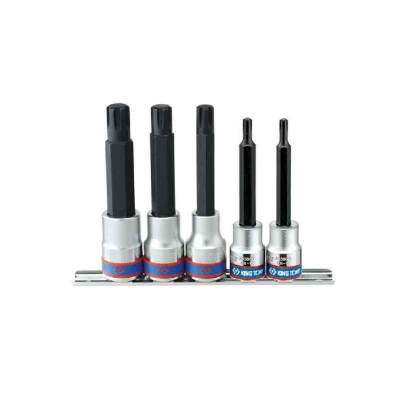 5PC.3/8"+ 1/2"DR.RIBE BITOCKET SET WITH RAIL, 3105PR