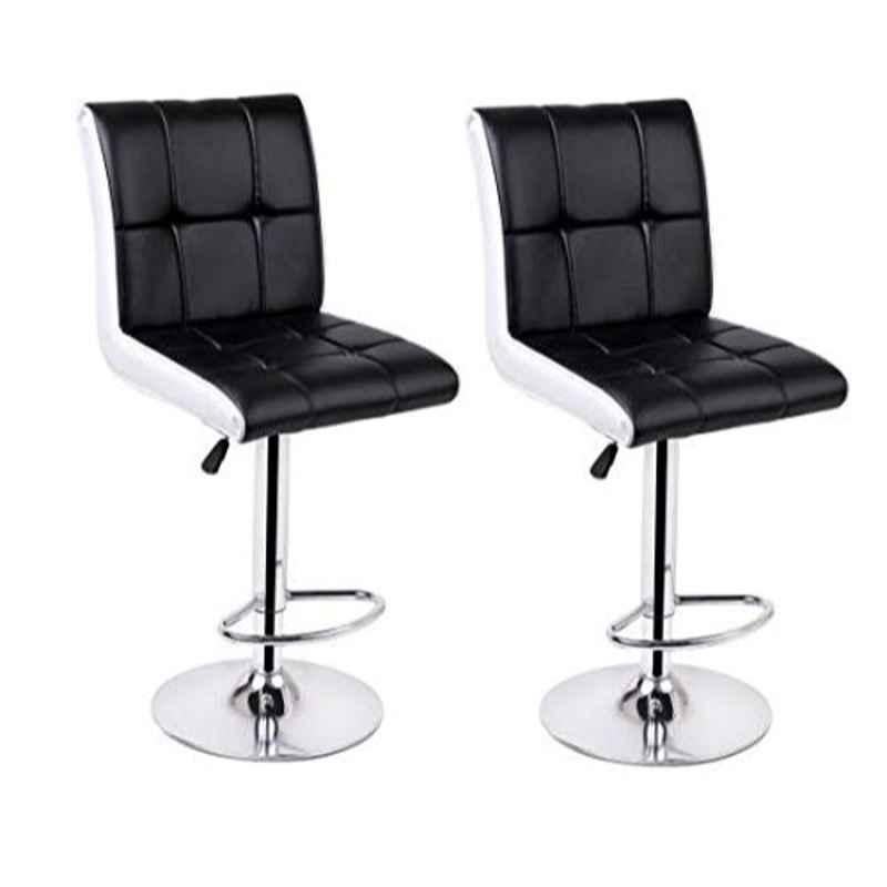 Da Urban Cadbury Black & White Height Adjustable & Revolving Bar Stool Chair (Pack of 2)