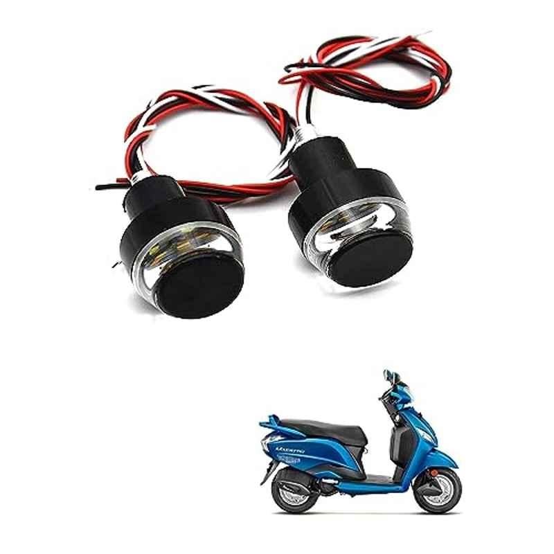 Kozdiko 2 Pcs Dual Colour Motorcycle LED Indicator Turn Signal Handle Bar Light Set for Hero Maestro