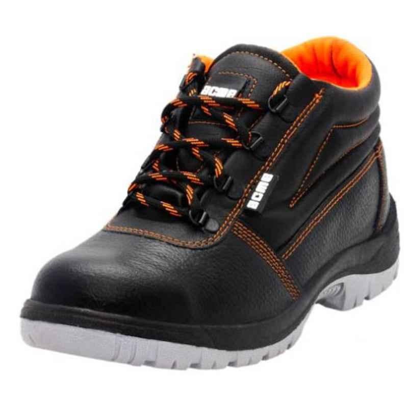 Acme Tigua Gripp Leather High Ankle Steel Toe Black Safety Shoes, Size: 11.5