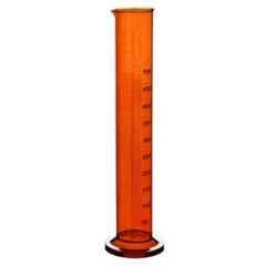 ABGIL 25ml Amber Borosilicate Glass Round Base Cylinder Graduated Single Metric Scale with Pour Out, ABG1179