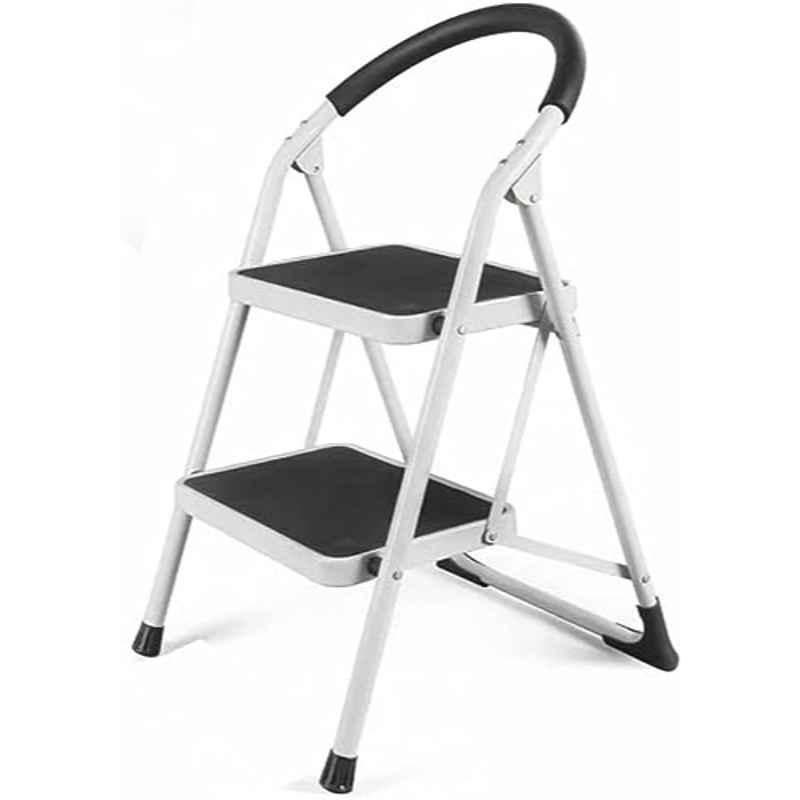 Robustline 2 Steps Alloy Steel White Home Purpose Ladder