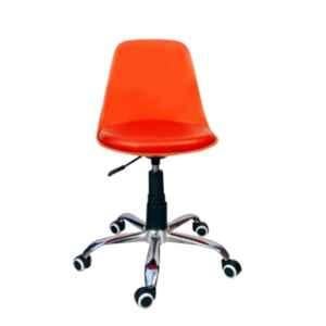 Rajpura Orange Black Chrome Base Study Stool