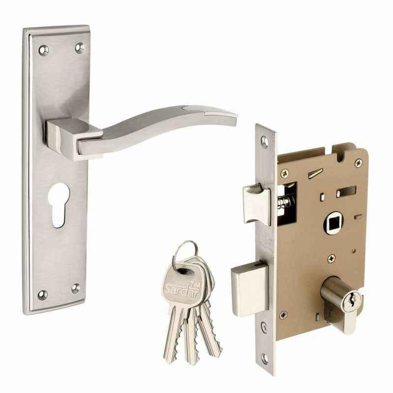 Sardar 8 Inch Grey Stainless Steel Mortise Door Lock Set, ZMH 207