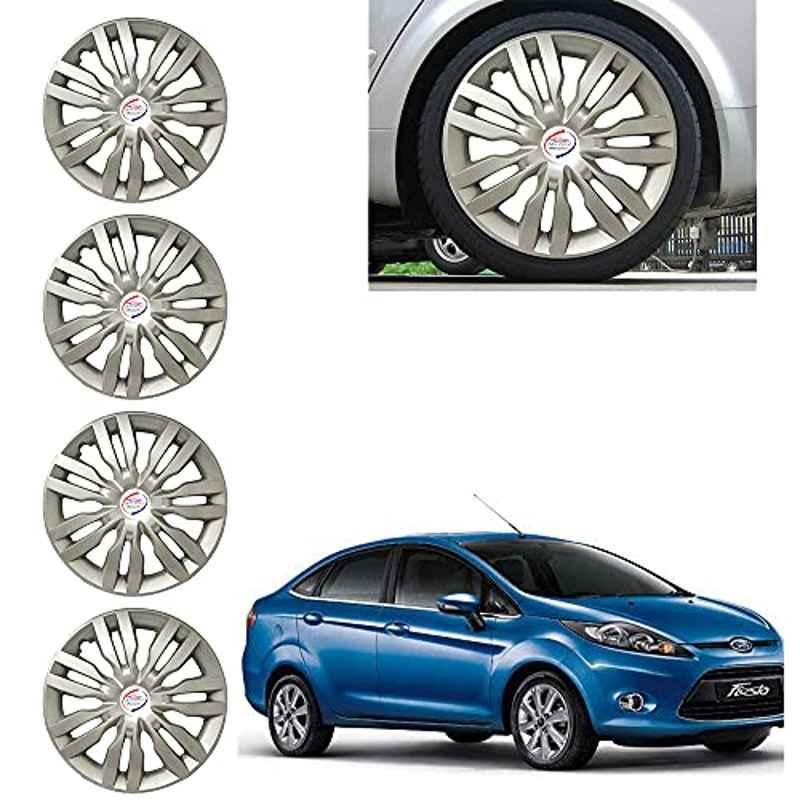 Auto Pearl 4 Pcs 14 inch ABS Silver Wheel Cover Set for Ford Fiesta New
