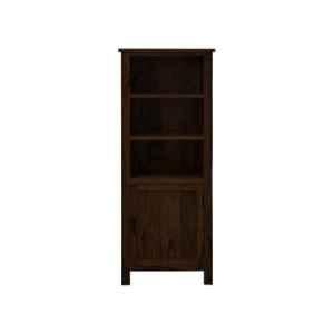 Angel Furniture 55x30x135cm Walnut Glossy Finish Solid Sheesham Wood Tallboy Bookshelf, AF-178W