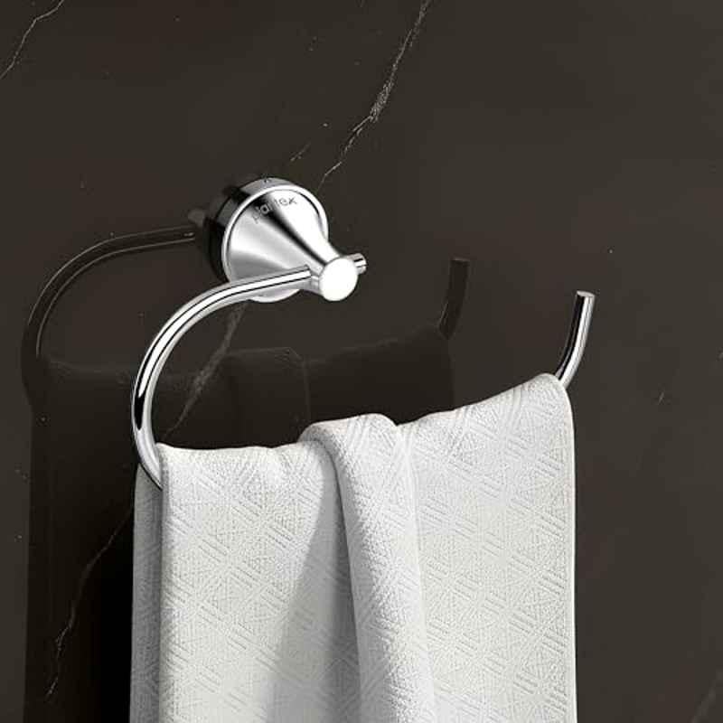Plantex Towel Ring for Bathroom/Pure Brass Towel Holder/Towel Stand/Towel Hanger/Bathroom Accessories APS-EFL-05, Chrome