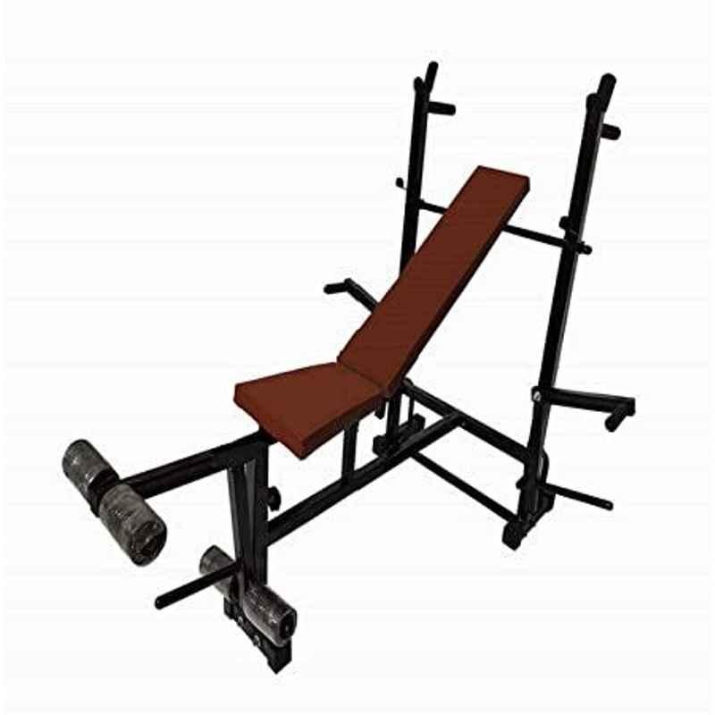 Facto Power Black Multipurpose Weight Lifting Bench, (Incline/Decline/Flat/Leg Exerciser/Lats Excerciser/Dips Stand/Push Up Stand)- 325kg Holding Capacity for Full Body Workout of Home Gym