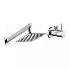 Fastgear 2 Pcs Turbo Stainless Steel Silver Chrome Finish Faucet Set with Shower, FG2384