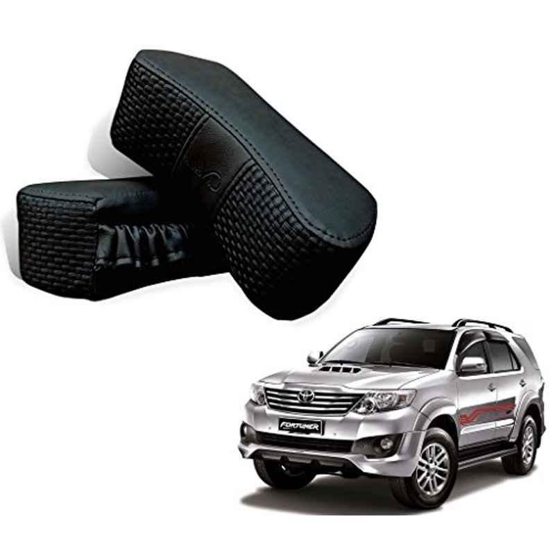 Kozdiko 2 Pcs Memory Foam Black Car Vastra Neck Rest Cushion Set for Toyota Fortuner, koz_5278