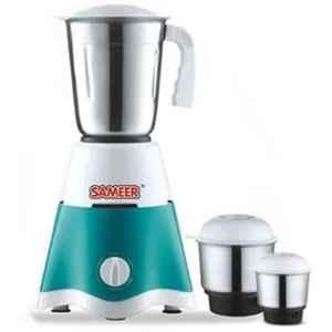 Sameer Star 550W ABS White & Cyan Copper Winding Tower Shape Mixer Grinder with 3 Jars