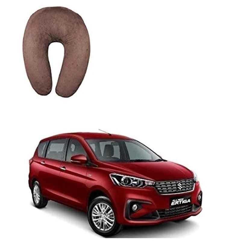 Kozdiko Velvet Brown U-Shape Travel Neck Rest Cushion Pillow for Maruti Suzuki Ertiga (Nov 2018-Present)