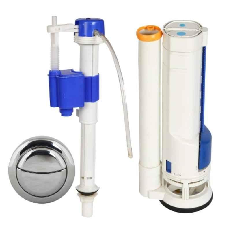 Buy FlushLine PVC Slim Dual Flush Center Push Flushing Cistern (White, 7  and 3 L) Online at Low Prices in India 