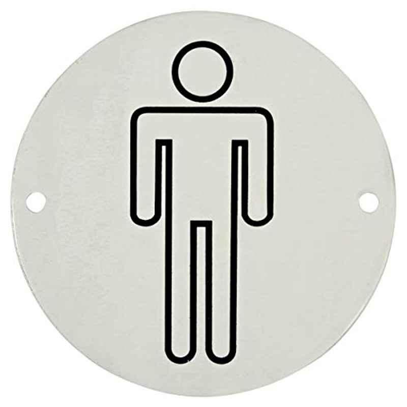 Round Gents Symbol Aluminum Plate, 8 cm