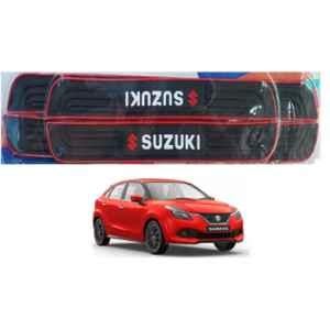 SureStrive 4 Pcs PVC & Rubber Black Car Door Sill Plate Set for Maruti Suzuki Baleno RS All Model