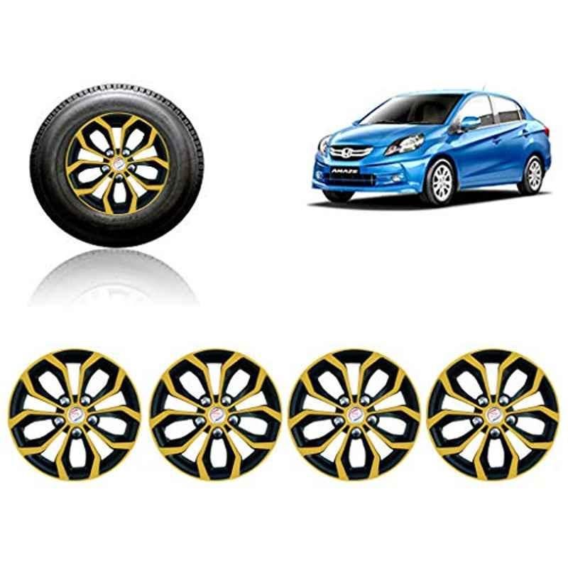 Auto Pearl 4 Pcs 14 inch ABS Golden & Black Car Wheel Cover Set for Honda Amaze T1