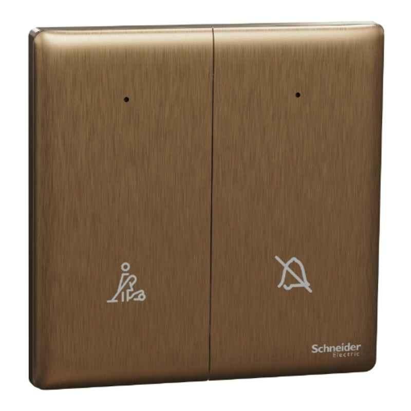 Schneider Electric Unica X 16A 250V 2 Gangs Dark Bronze Switch with DND & PCU Symbol, NUX32DMS_DB