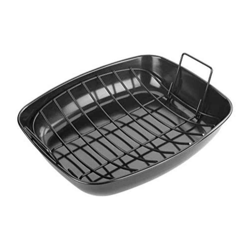 Tala 10A10785 Alloy Steel Black Rectangular Roaster with U Rack