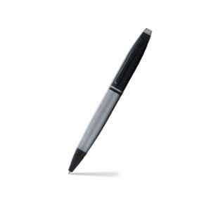 Cross Calais Black Ink Matte Gray Lacquer Finish Ballpoint Pen with 1 Pc Black Medium Refill Set, AT0112-26