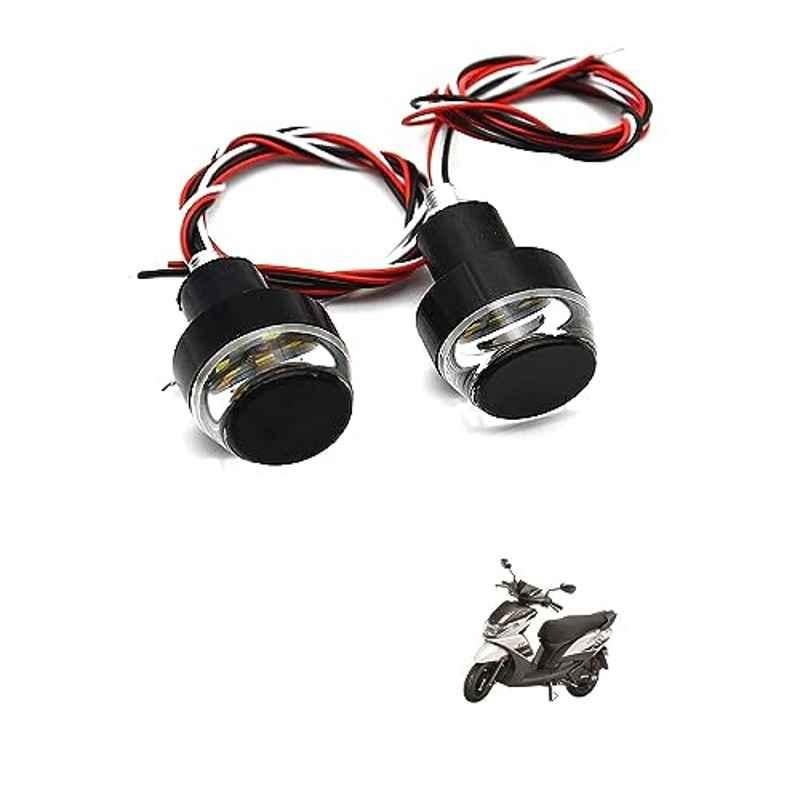 Kozdiko 2 Pcs Dual Colour Motorcycle LED Indicator Turn Signal Handle Bar Light Set for Yamaha Ray Z