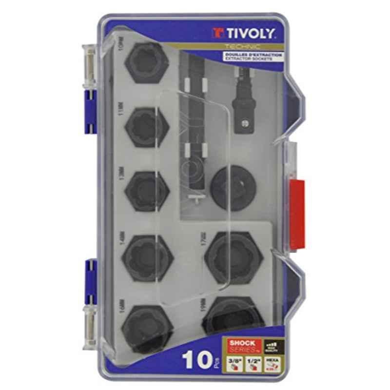 Tivoly 10 Pcs Black Extractor Sockets Set, 11521470002