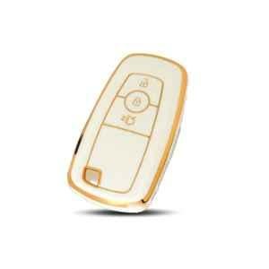 Flymaster Thermoplastic Polyurethane White TPU Car Key Cover, WHITE-TPURKE-28