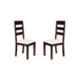 Angel Furniture 2 Pcs 39x18x18 inch Walnut Semi Glossy Finish Wood Sitting Chair Set, AC-16