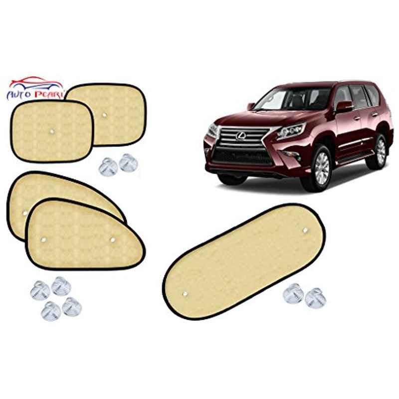 Auto Pearl 5 Pcs PVC & Mesh Beige Window & Rear Sun Shade Set for Lexus GX