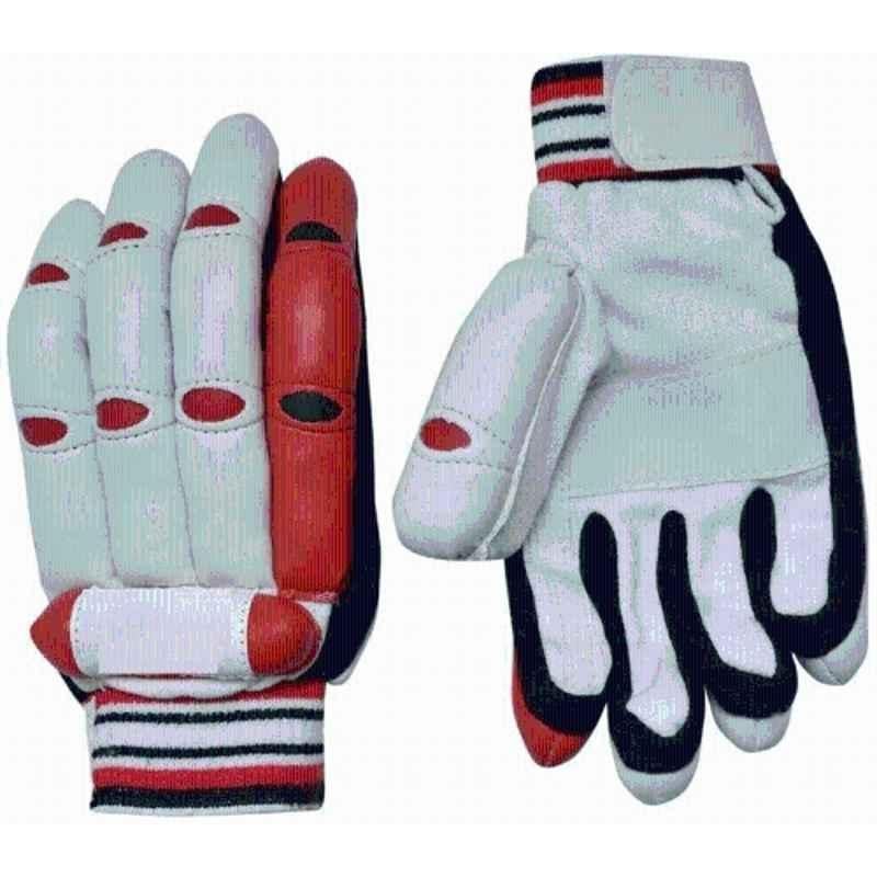 QUIT-X Red Finger Cuts Cricket Batting Gloves for Youth