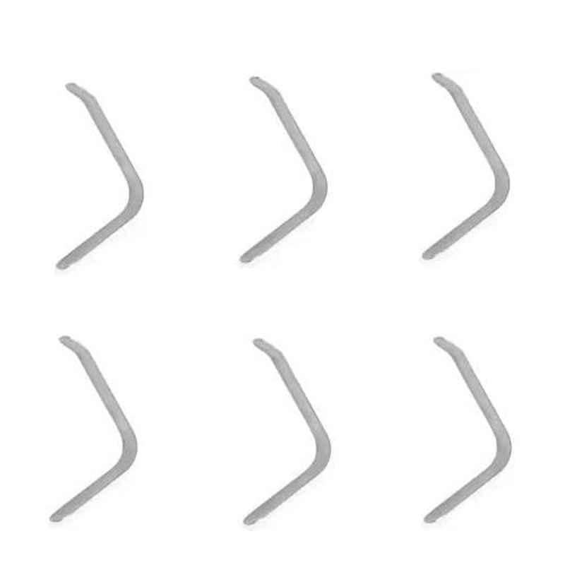 Forgesy Stainless Steel Silver L Shape Tongue Depressor, WE09 (Pack of 6)
