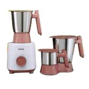 Philips 500W White & Blue Mixer Grinder with Stainless Steel Blade & 3 Jars , HL7535/00