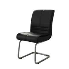 Newturn Thanos Leather Black Medium Back Armless Visitor Chair