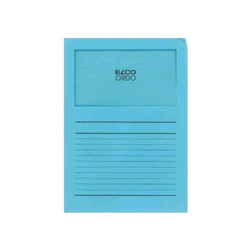 Elco Ordo Classico 120 GSM Blue L Paper Folder with Window, 29489-32 ( Pack of 5)