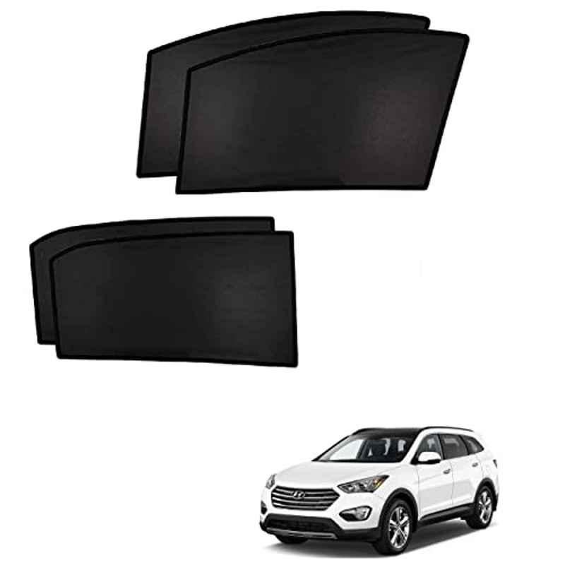 Kozdiko 4 Pcs Custom Fit Non Magnetic Curtains Mesh Car Sun Shade Set for Hyundai Santafe