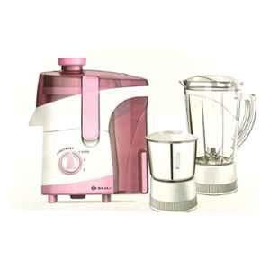 Bajaj JX 30 500W White & Pink Juicer Mixer with 3 Jars, 410702