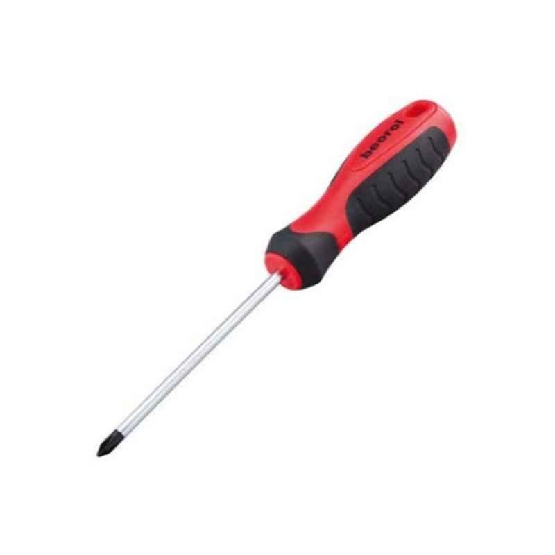 Beorol 1x100mm Silver, Red & Black Magnetic Tip Screwdriver, OPH1X100