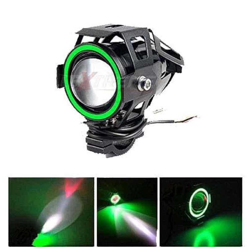 AllExtreme U7 Green Angel Eye Ring Mini CREE LED Fog Light with High & Low Flashing Beam
