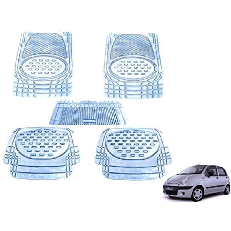 Kozdiko 5 Pcs 6605 PVC & Rubber Clear Car Foot Mat Set for Chevrolet Matiz
